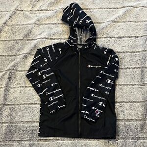 Champion Black and White Logo Windbreaker Jacket